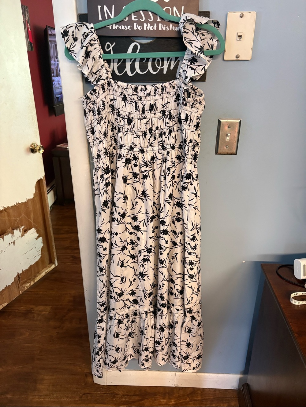 Girl Soul Floral Smocked Tiered Maxi Dress XL Boho